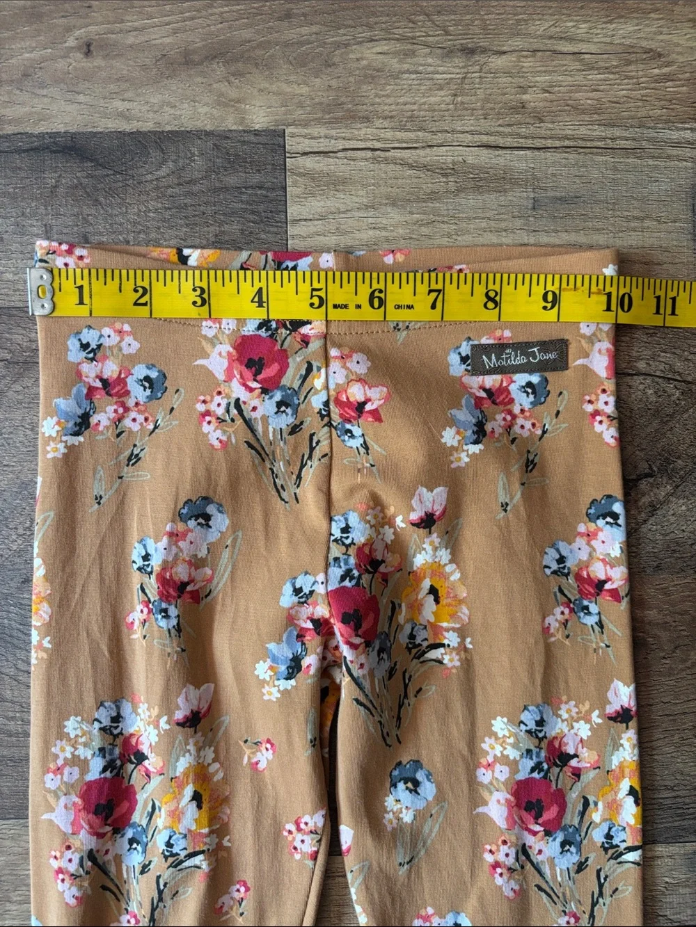 Matilda Jane Tan Fall Floral Colorful Ruffle Leggings size 6